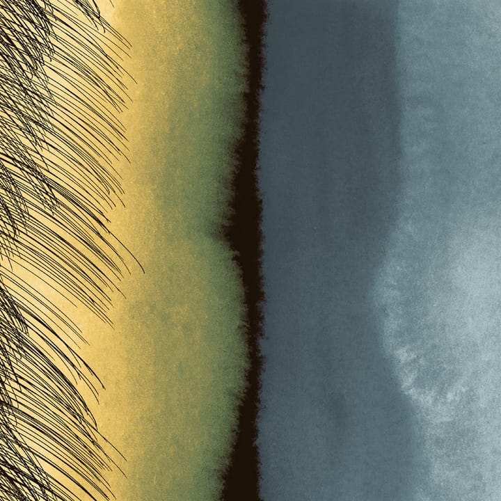 Kuuskajaskari tekstil, grå-gul-sort Marimekko