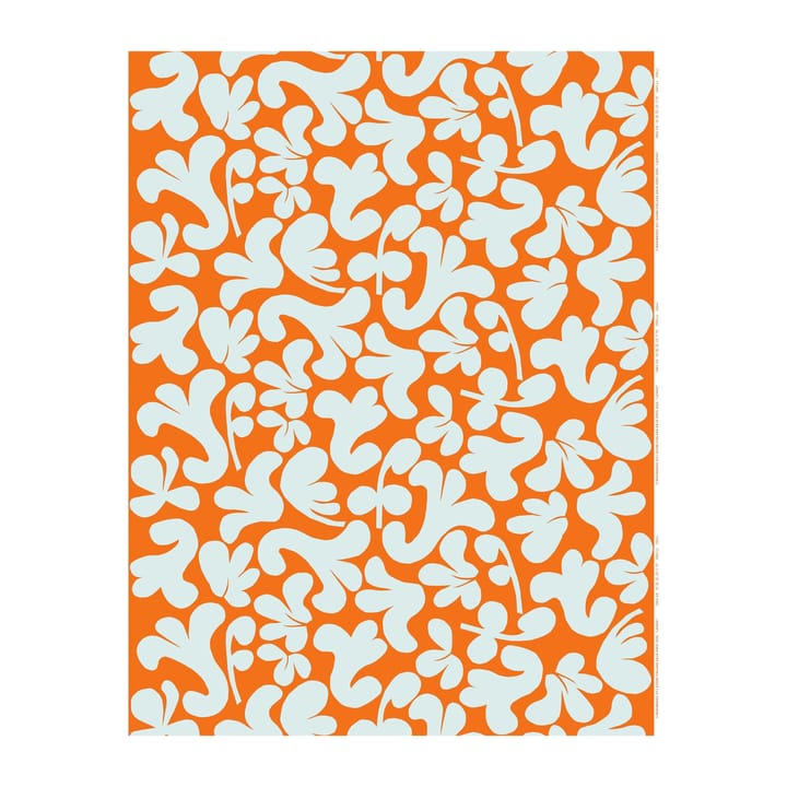 Leikko stof - Orange/Lyseblå - Marimekko