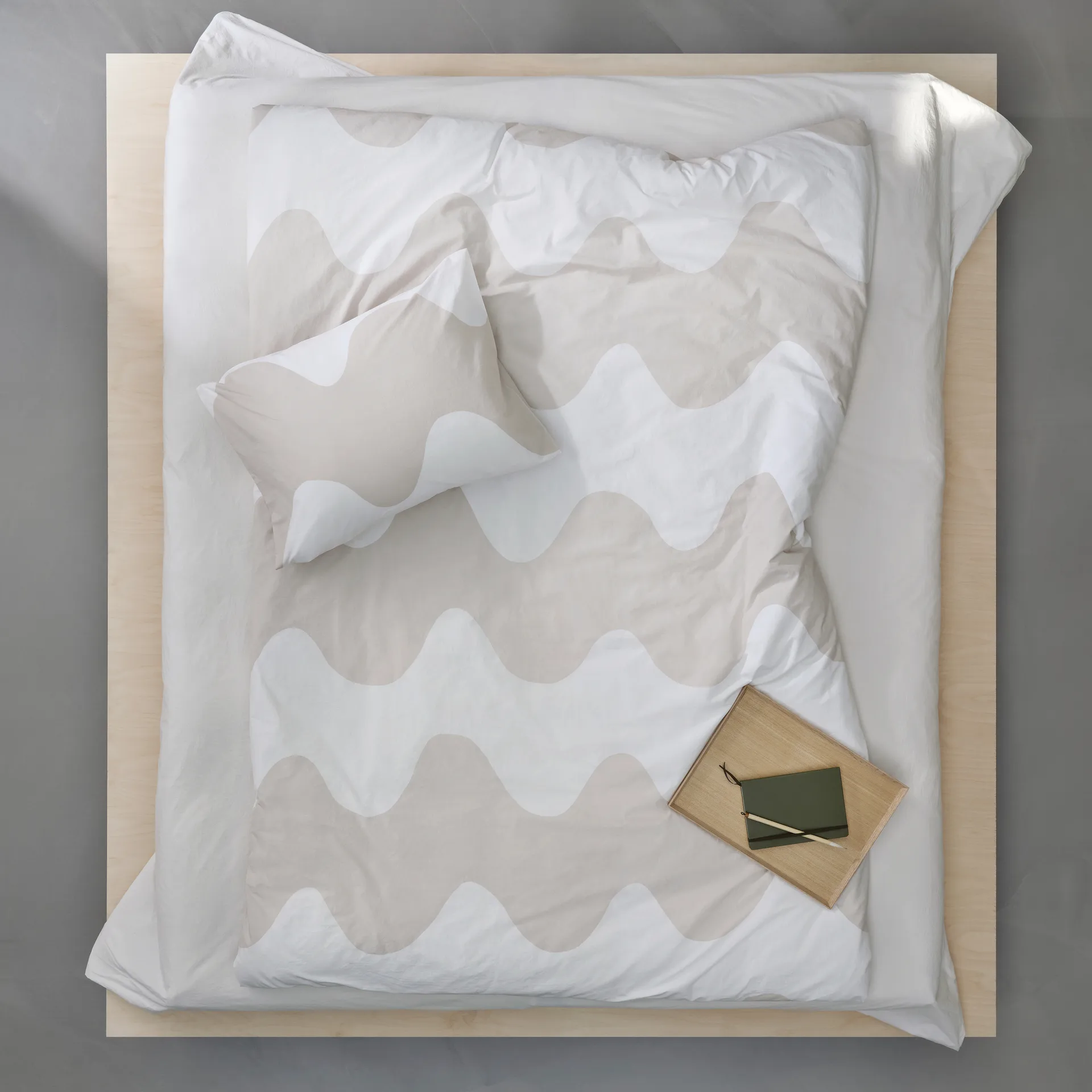 Lokki dynebetræk 150x210 cm, Beige/Hvid Marimekko