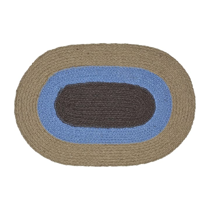Melooni dækkeserviet oval jute, Brun/Blå Marimekko