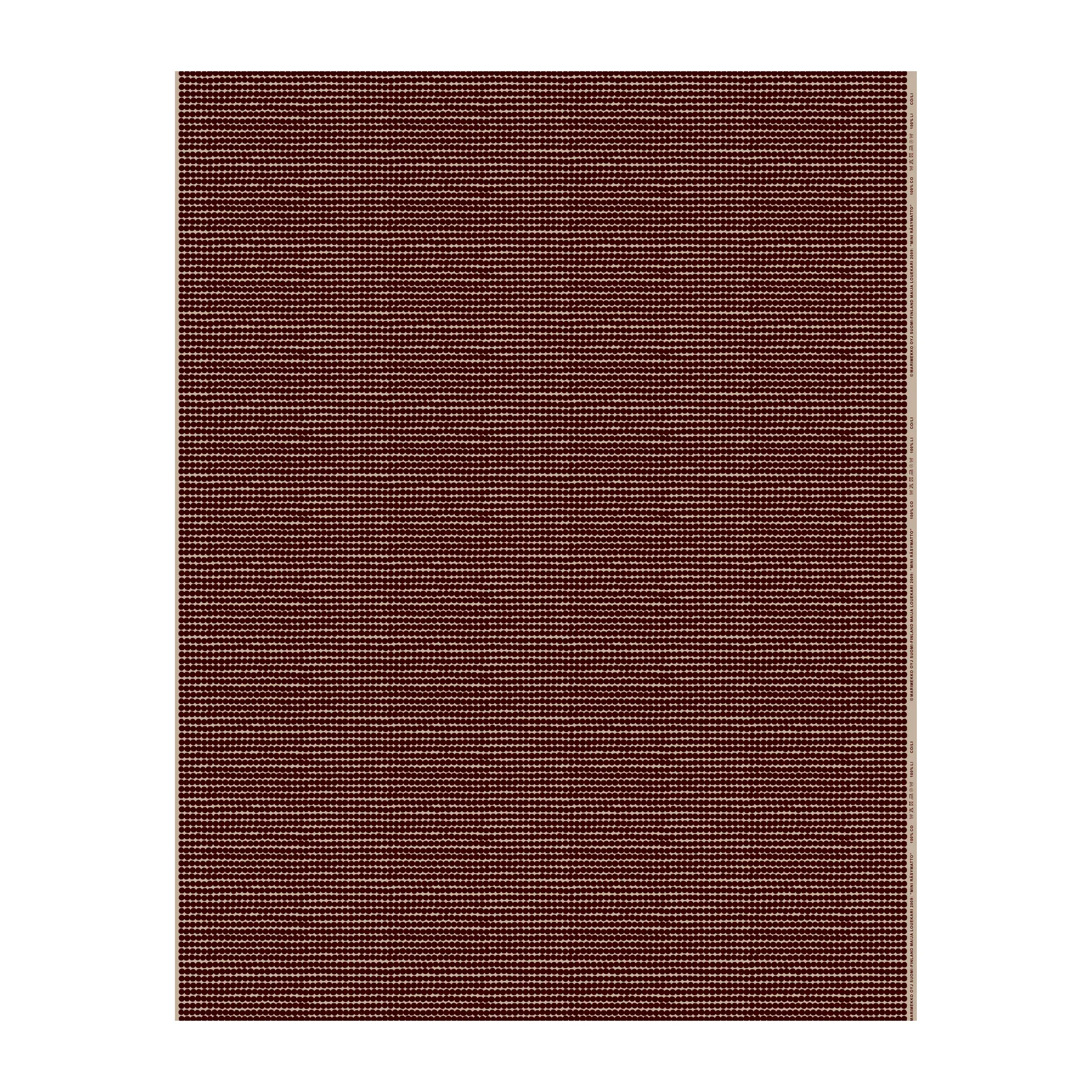 Mini Räsymatto stof, Vinrød/Hvid/Beige Marimekko