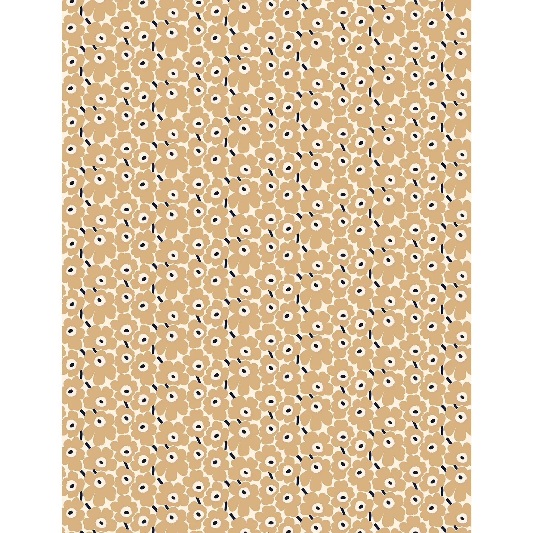 Mini Unikko stof, Naturhvid-beige-blå Marimekko