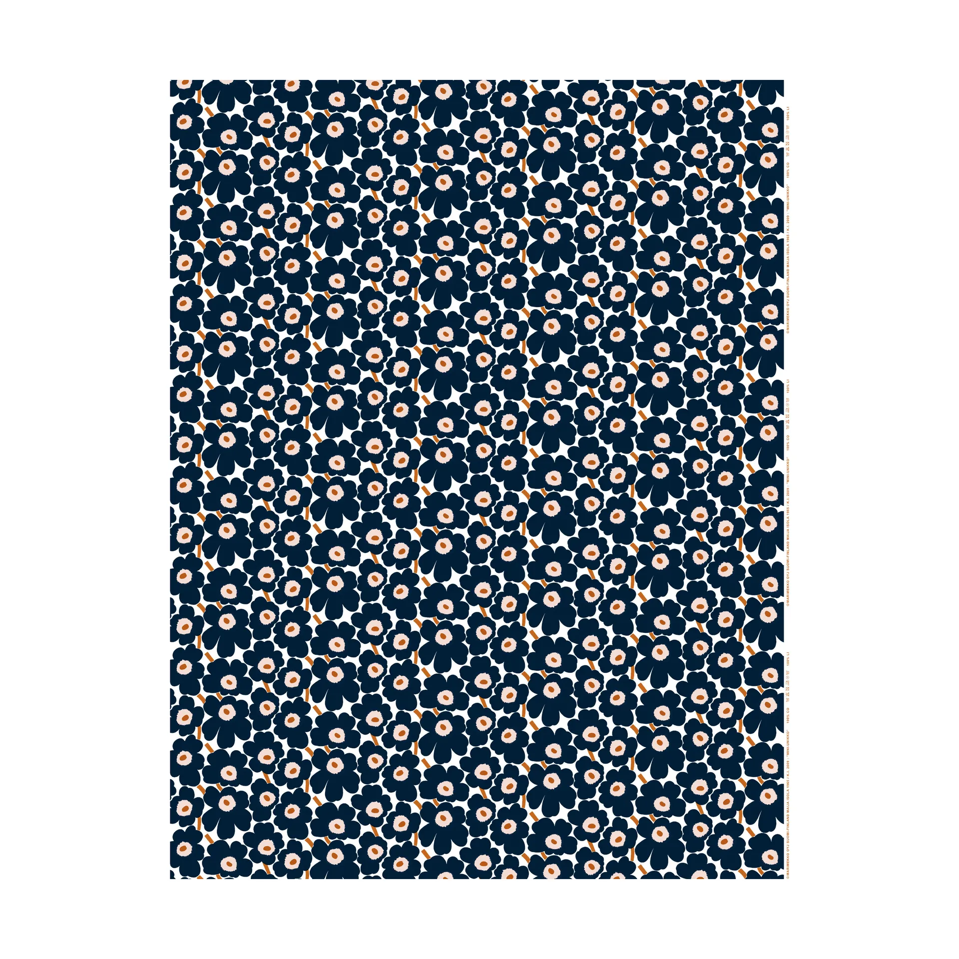Mini Unikko stof, White-dark navy-powder-tile Marimekko