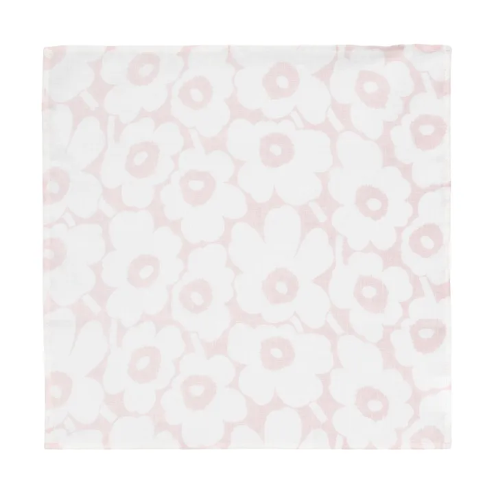 Mini unikko stofserviet 43x43 cm - White-pink - Marimekko
