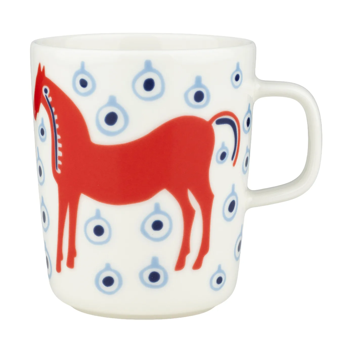 Musta Tamma krus 25 cl, Off white-orange red-light blue Marimekko