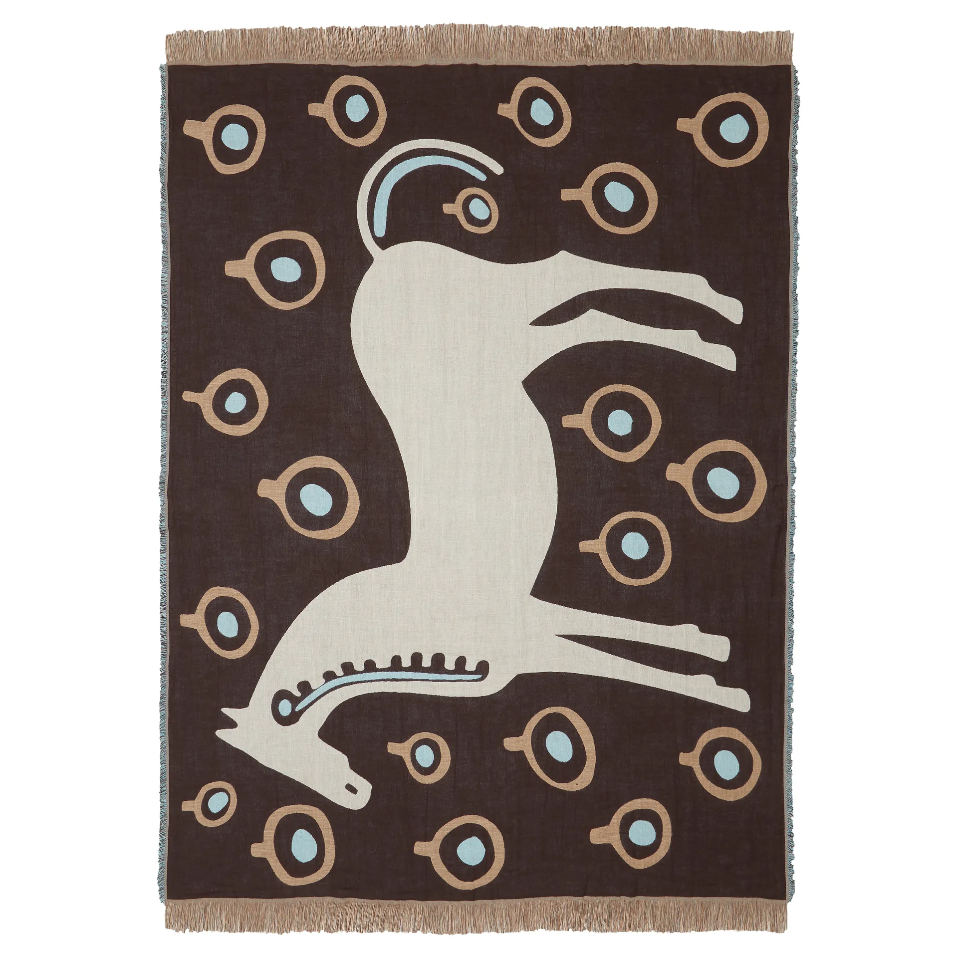 Musta Tamma plaid 130x180 cm, Brun/Hvid/Blå Marimekko