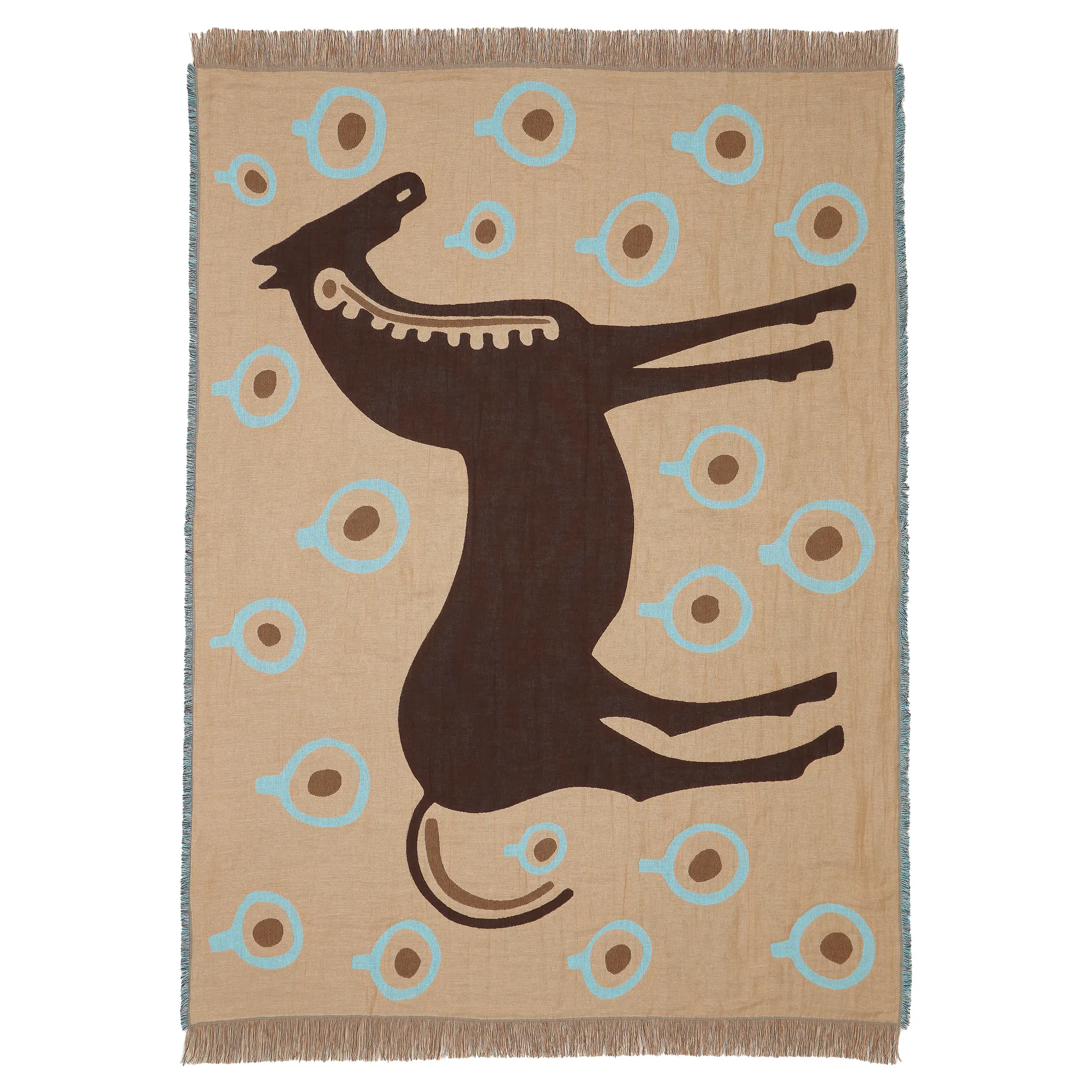 Musta Tamma plaid 130x180 cm, Brun/Hvid/Blå Marimekko