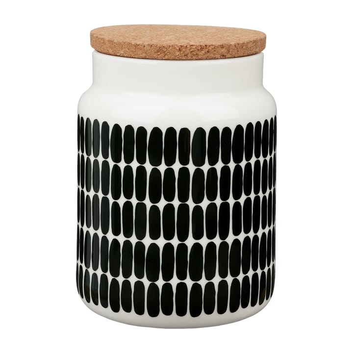 Oiva Alku krukke 1,2 L - Hvid-mørkegrøn - Marimekko