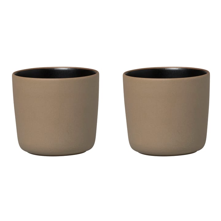 Oiva kaffekop uden hank 20 cl 2-pak - Brun/Sort - Marimekko