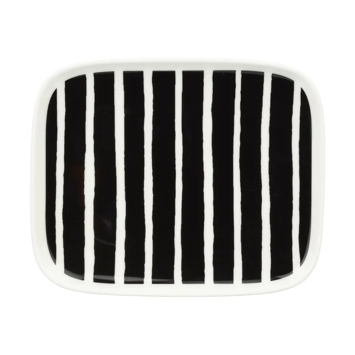 Oiva Piccolo tallerken 12x15 cm - Black-white - Marimekko