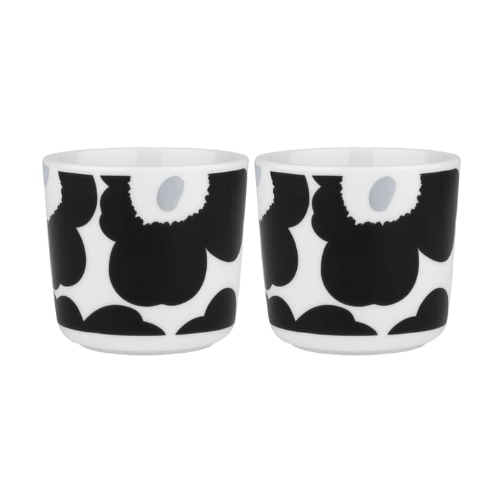 Oiva Unikko kaffekop uden øre 20 cl 2-pakke - White-coal-silver - Marimekko