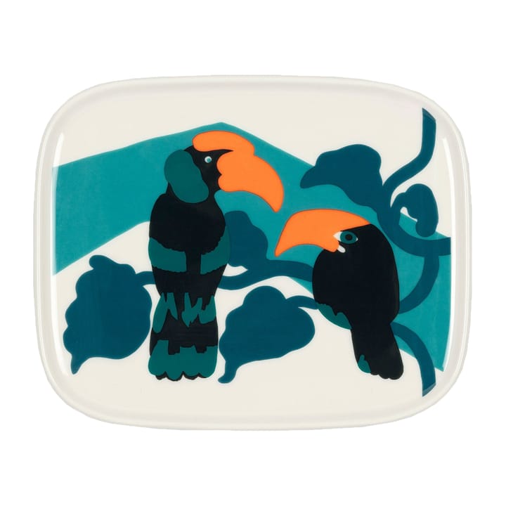 Pepe fad 12x15 cm, Hvid/Turkis/Orange Marimekko