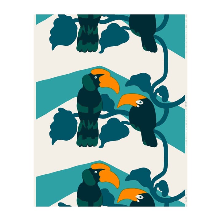 Pepe voksdug, Offwhite/Turkis/Orange Marimekko