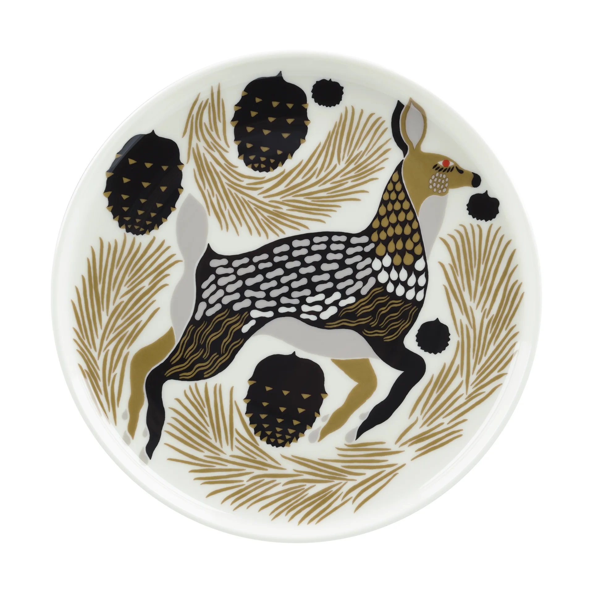 Peura tallerken Ø20 cm, White-coal-mud-light grey Marimekko