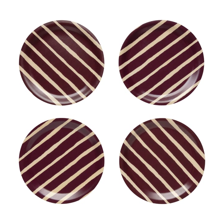 Piccolo glasunderlag Ø9 cm 4 stk. - Bordeaux - Marimekko