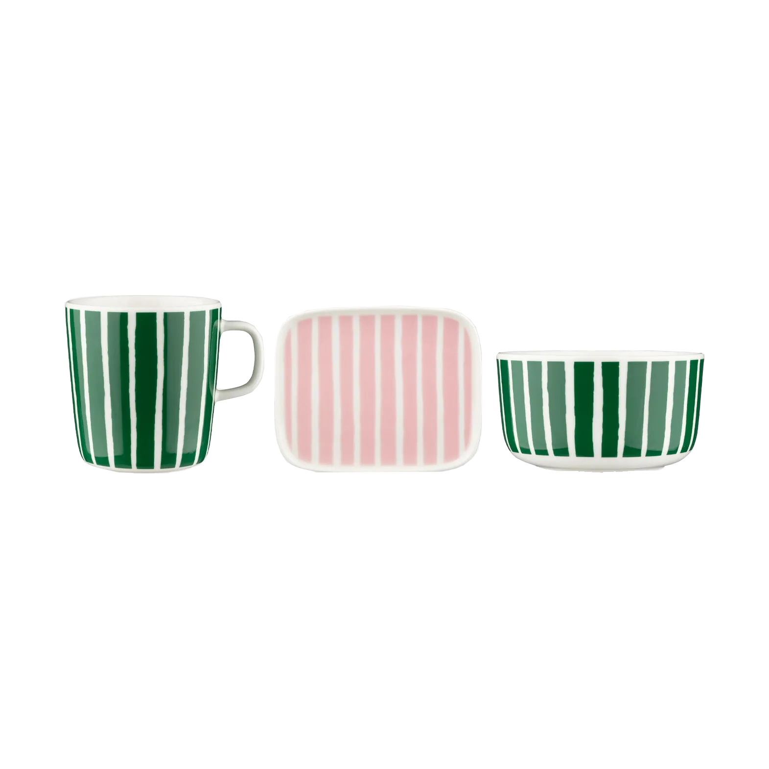 Piccolo morgenmadssæt 3 dele, Green-pink Marimekko