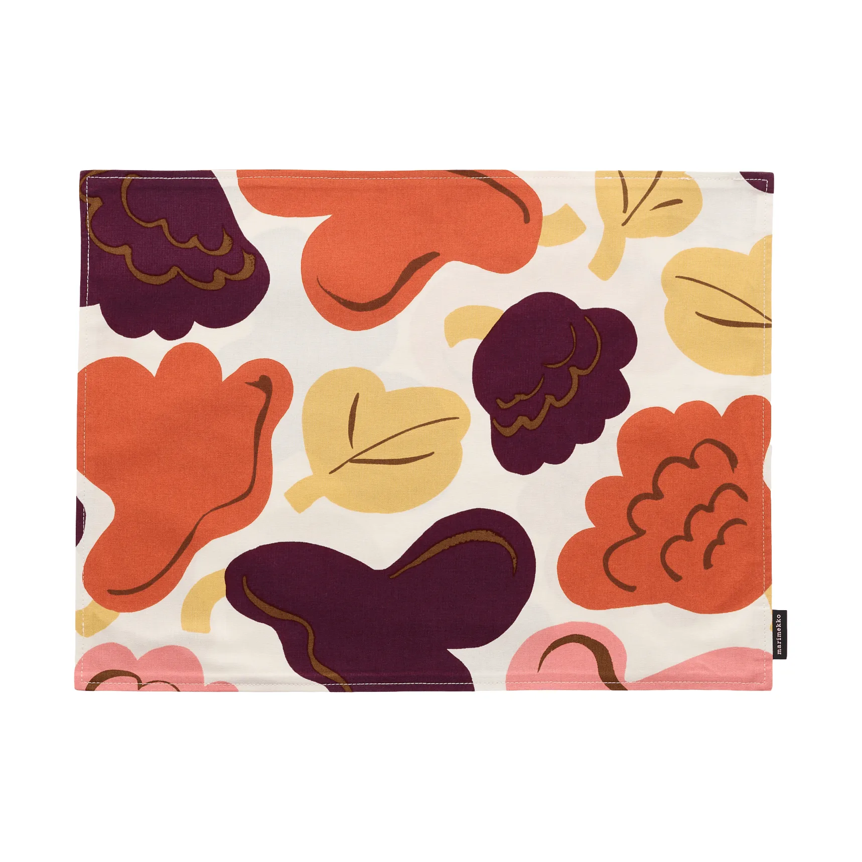 Pieni Kukasta Kukkaan Acryl bordskåner, Off white-blomme-lyserød-terracotta Marimekko