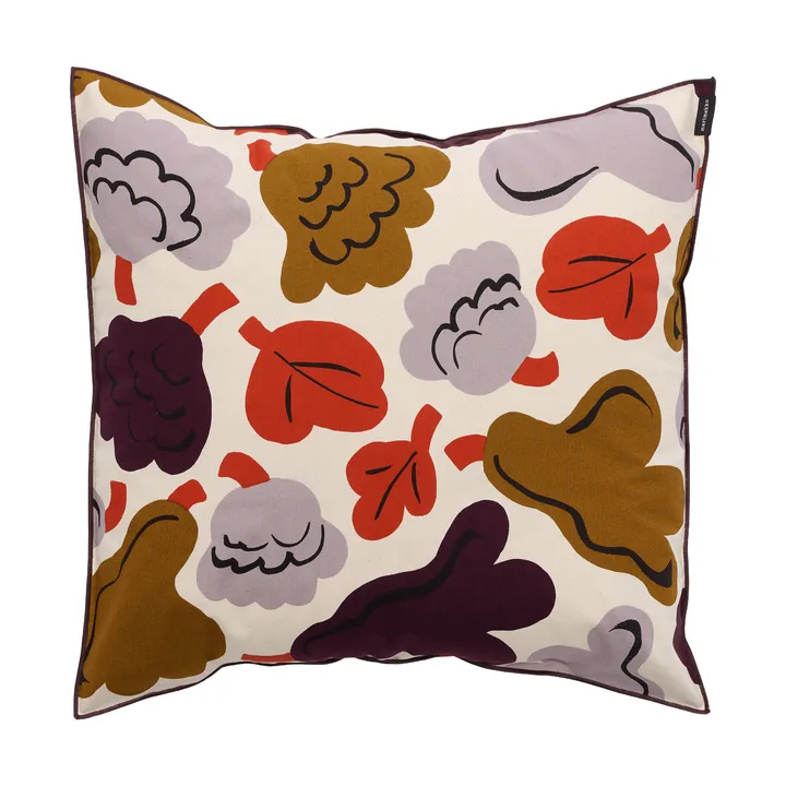 Pieni Kukasta Kukkaan pudebetræk - Hay-plum-bronze-terracotta, 50x50 cm - Marimekko