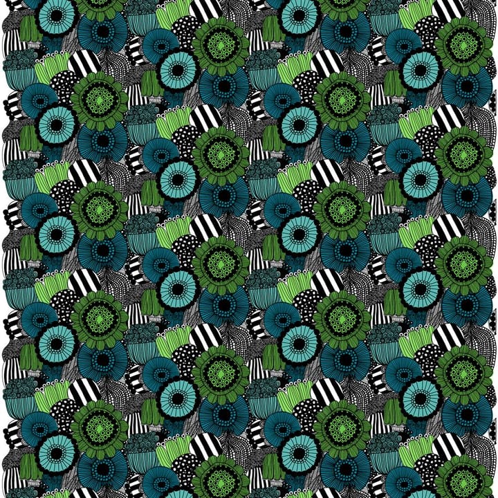 Pieni Siirtolapuutarha tekstil - blå-grøn (Finland 100 år) - Marimekko