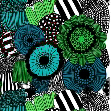Pieni Siirtolapuutarha tekstil - blå-grøn (Finland 100 år) - Marimekko