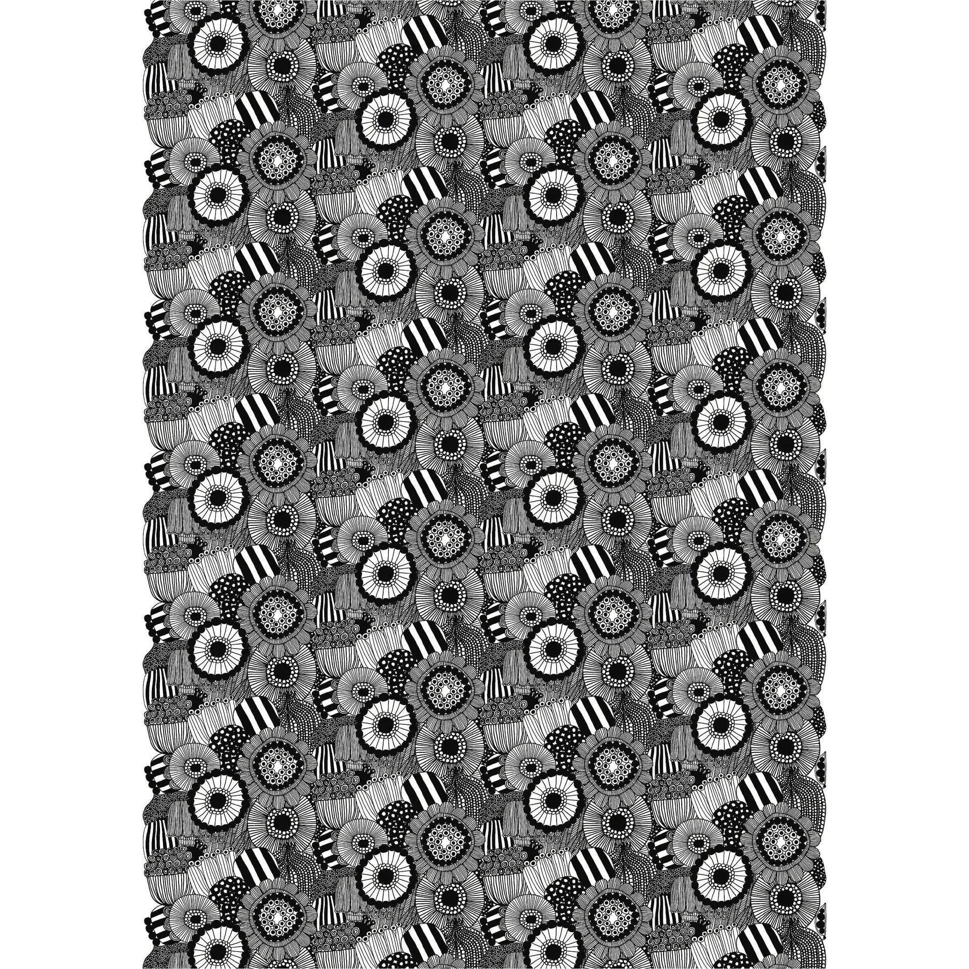 Pieni Siirtolapuutarha tekstil, Hvid-sort Marimekko