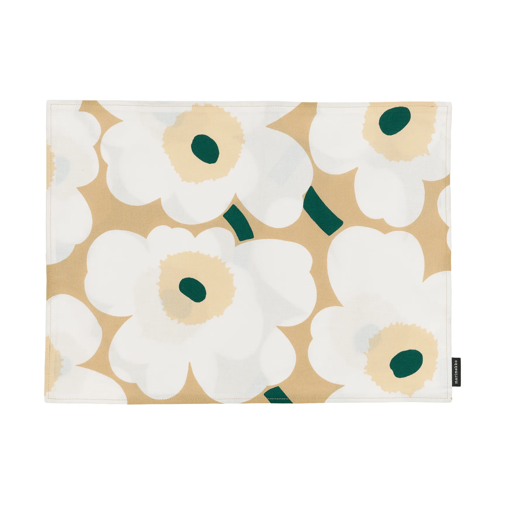Pieni Unikko dækkeserviet akryl, Sand-white-hay-emerald Marimekko