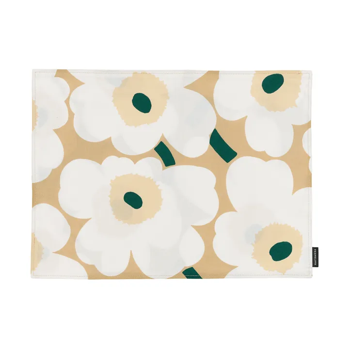 Pieni Unikko dækkeserviet akryl - Sand-white-hay-emerald - Marimekko