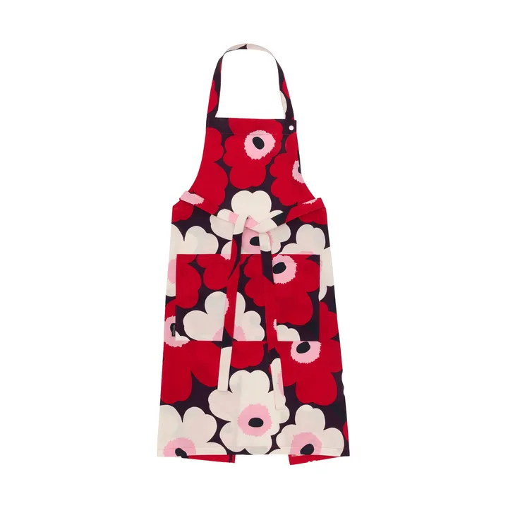 Pieni Unikko forklæde - Plum-cranberry-off white-rose - Marimekko