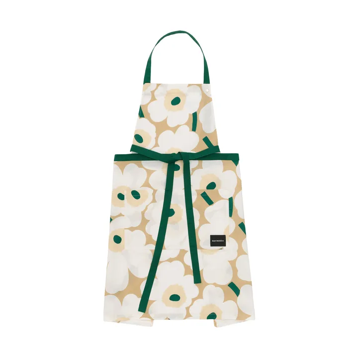 Pieni Unikko forklæde - Sand-white-hay-emerald - Marimekko