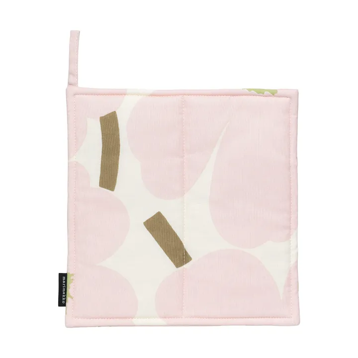 Pieni Unikko grydelap 21,5x21,5 cm - Off white-pink-pear-sand - Marimekko