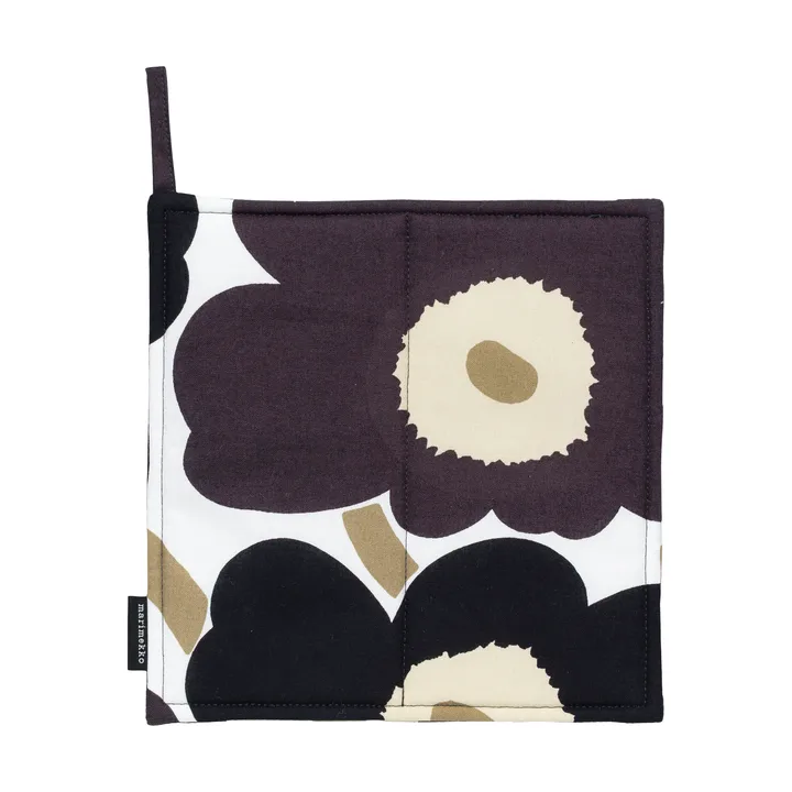 Pieni Unikko grydelap 21,5x21,5 cm - White-dark grey-beige - Marimekko