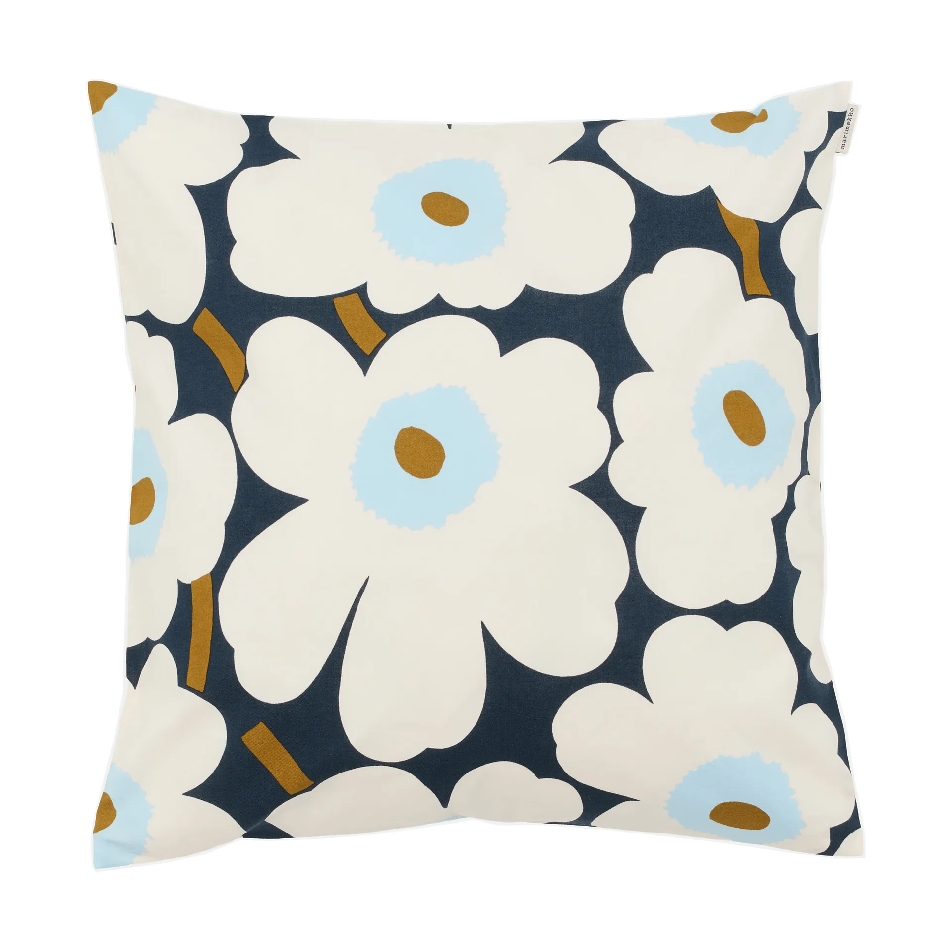 Pieni Unikko pudebetræk 50x50 cm, Blueberry-white-cold blue Marimekko