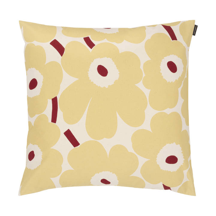 Pieni Unikko pudebetræk 50x50 cm - Cotton-butter yellow-red - Marimekko