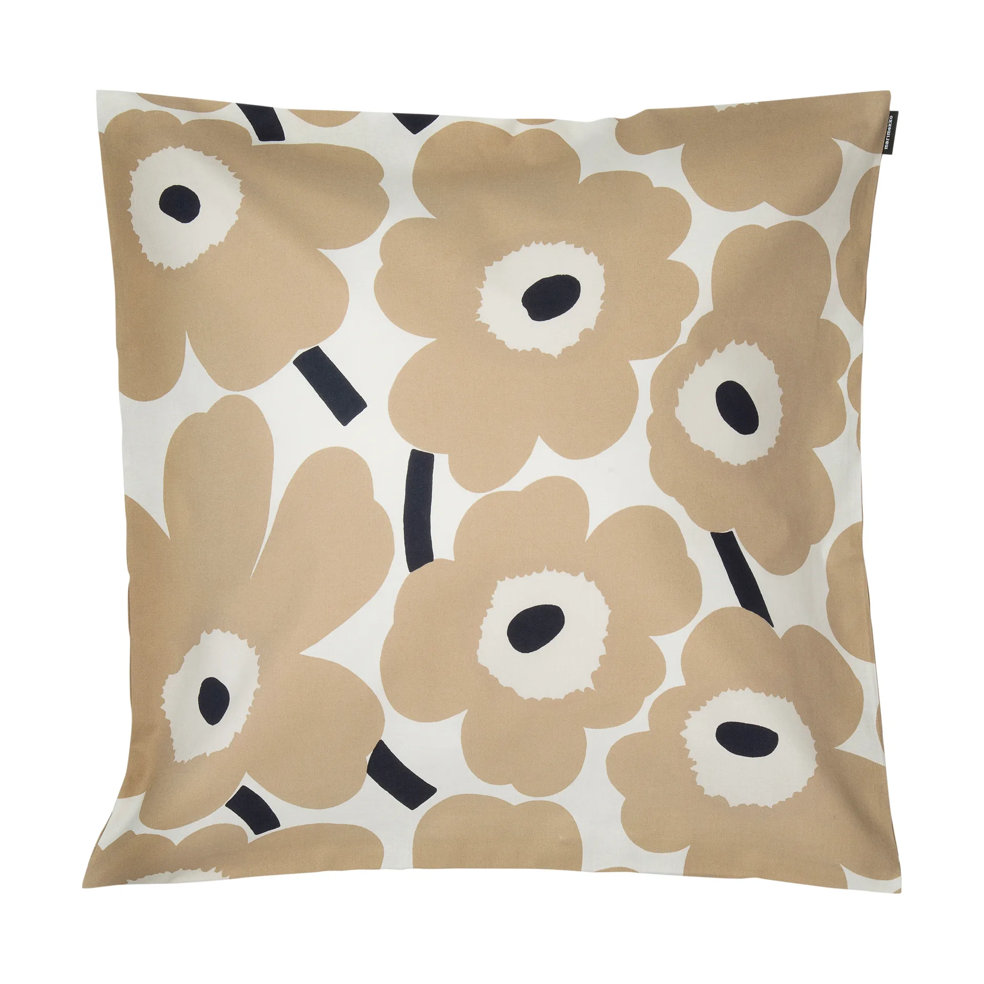 Pieni Unikko pudebetræk 50x50 cm, Offwhite/Beige/Mørkeblå Marimekko