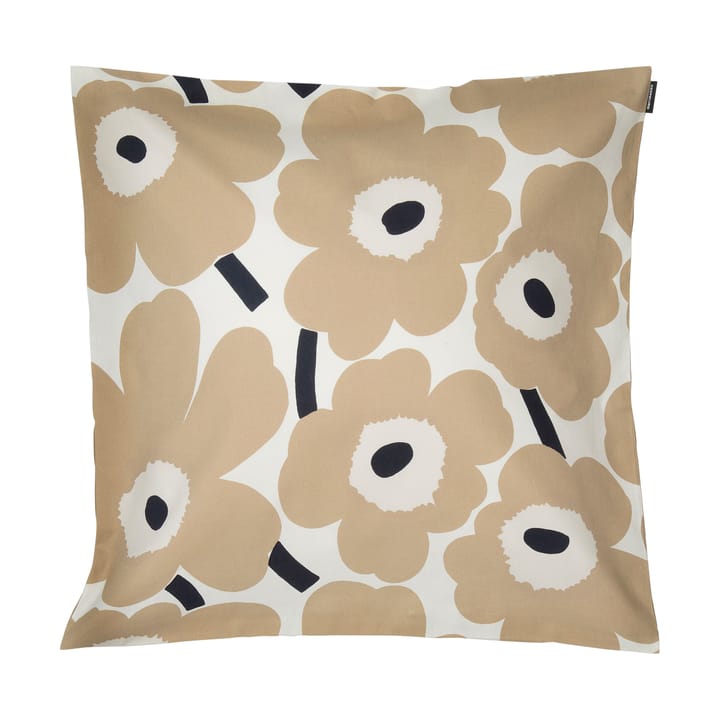 Pieni Unikko pudebetræk 50x50 cm - Offwhite/Beige/Mørkeblå - Marimekko