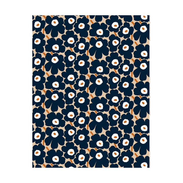 Pieni Unikko stof bomuld, Light brown-coal-tile Marimekko