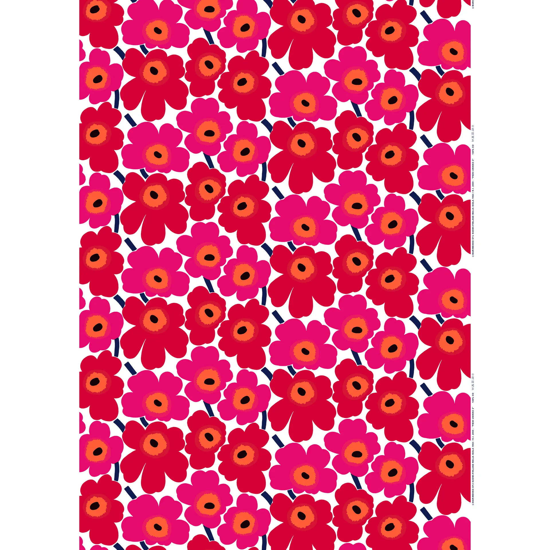 Pieni Unikko stof bomuld, rød Marimekko