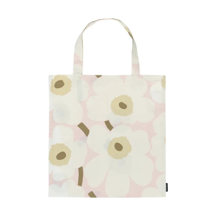 Pieni Unikko taske 44x43 cm - Pink-off white-sand - Marimekko