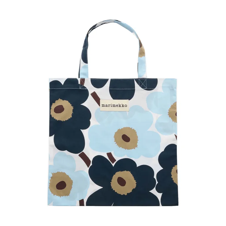Pieni Unikko taske 44x43 cm - White-blueberry-cold blue-dark brown - Marimekko