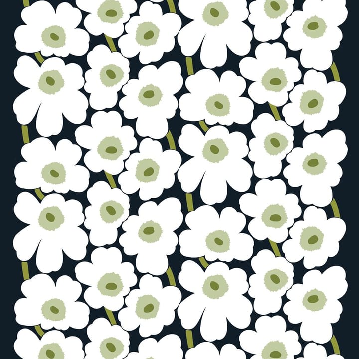 Pieni Unikko tekstil - sort-hvid-grøn - Marimekko