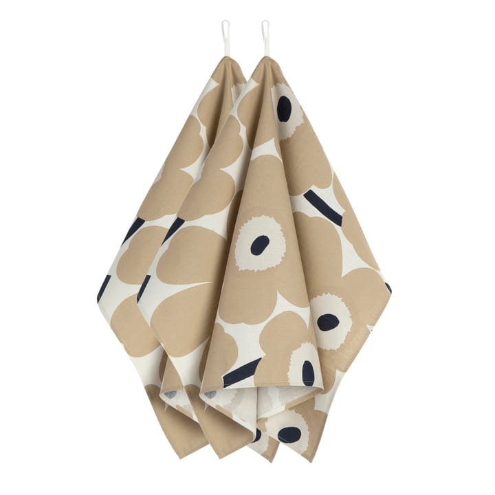 Pieni Unikko viskestykke 2-pak - Offwhite/Beige/Blå - Marimekko