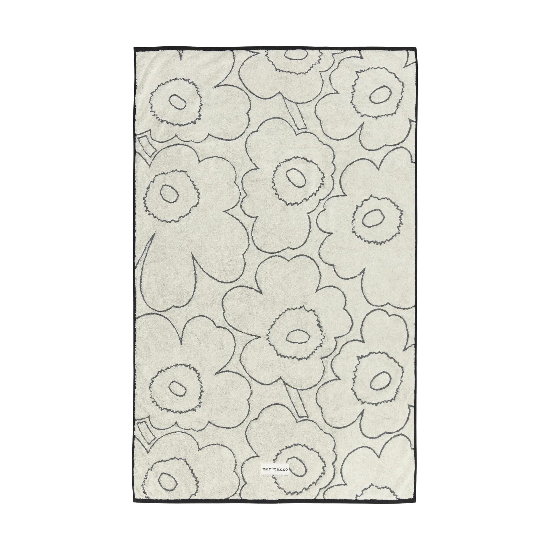 Piirto Unikko badhåndklæde 100x160 cm, Ivory-black Marimekko
