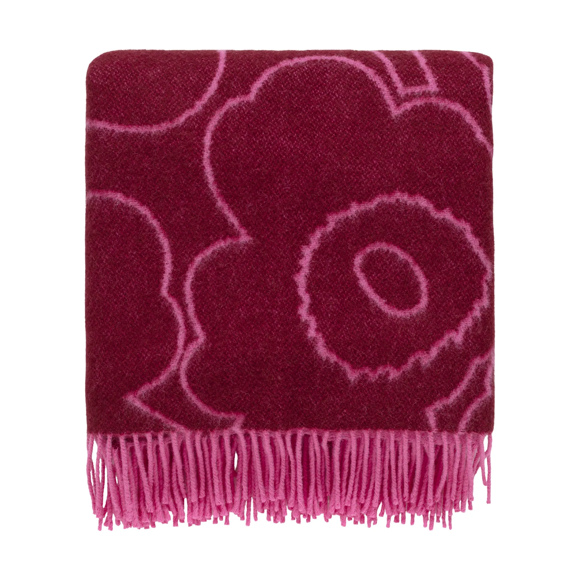 Piirto Unikko plaid 130x170 cm, Bordeaux-fuchsia Marimekko
