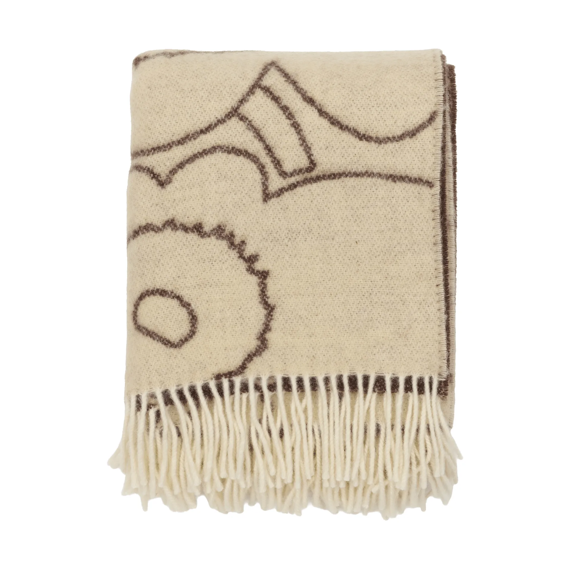 Piirto Unikko plaid 130x170 cm, Off white-mole Marimekko