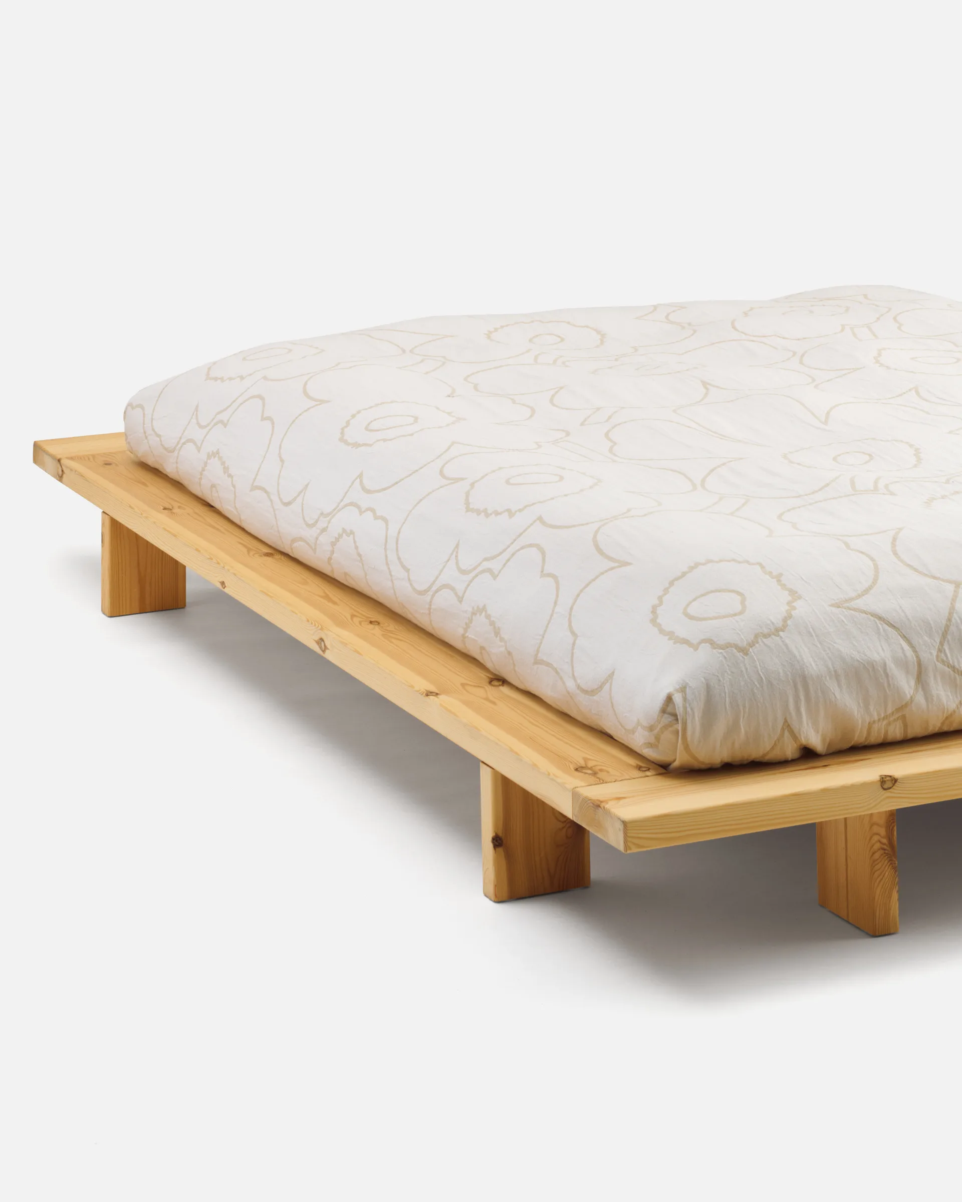 Piirto Unikko sengetæppe 260x260 cm, Ecru Marimekko