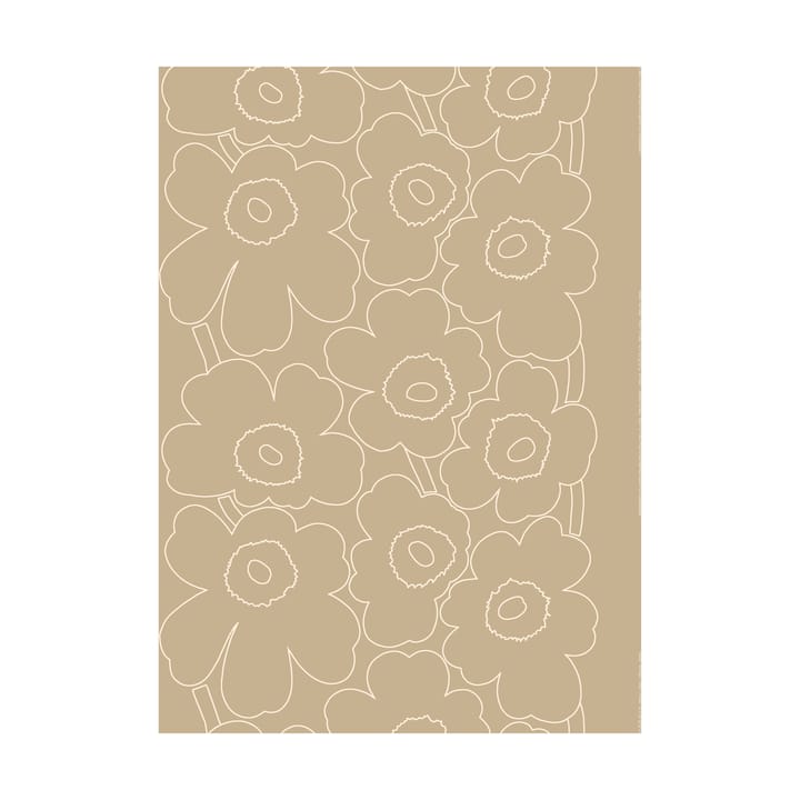 Piirto Unikko stof i ubleget hør - Linen-white - Marimekko