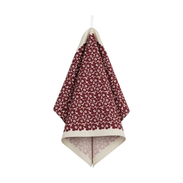 Pikkuinen Unikko køkkenhåndklæde 47x70 cm - Linned-burgundy - Marimekko