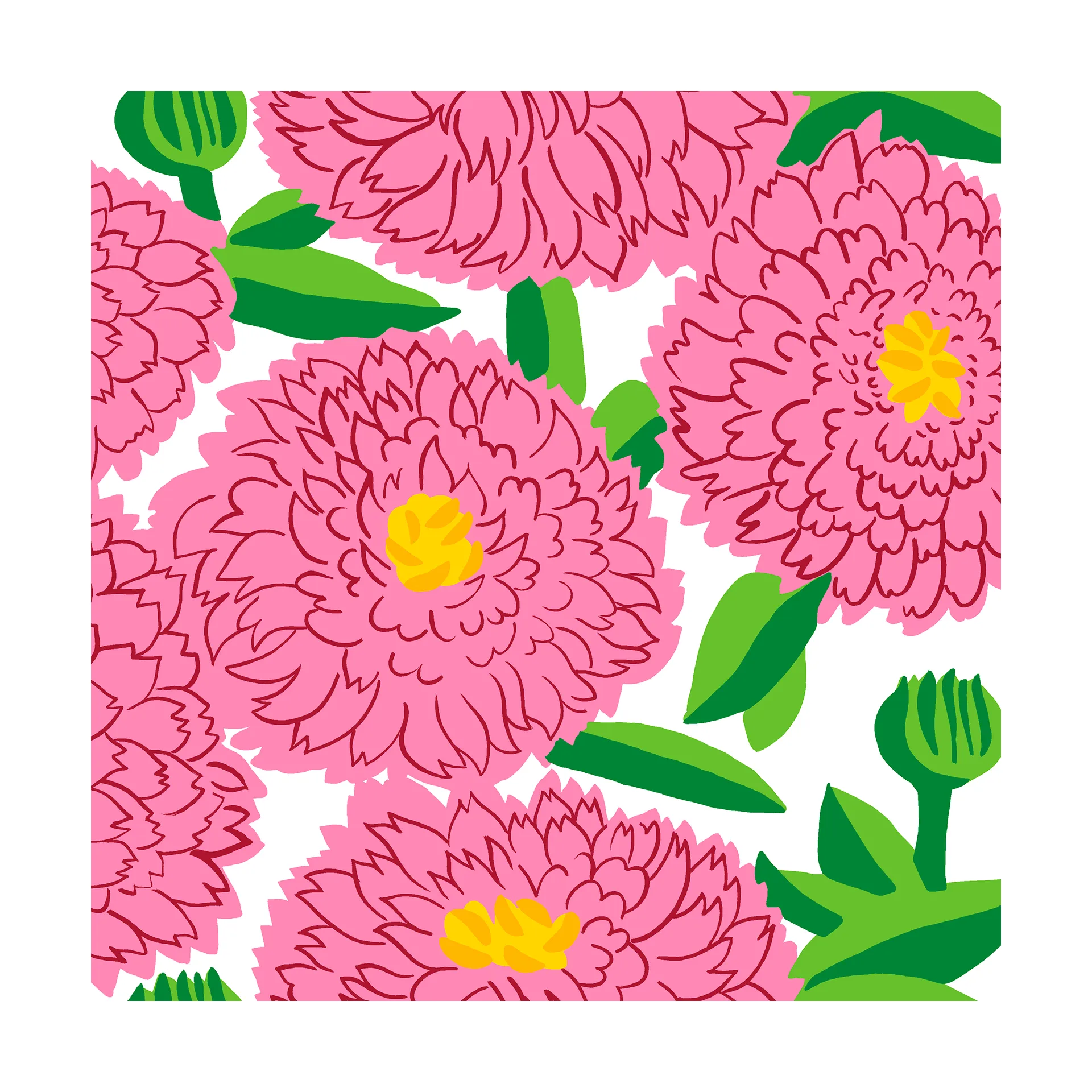 Primavera servietter 33x33 cm 20-pak, Pink Marimekko