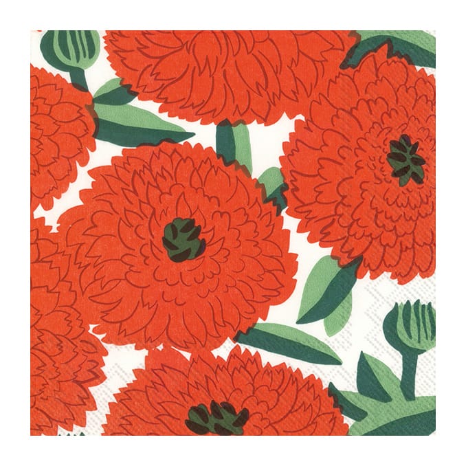 Primavera servietter 33x33 cm 20-pak - Rød - Marimekko