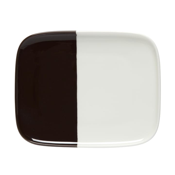 Puolikas tallerken 15x12 cm - hvid-mørkebrun - Marimekko